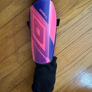 Umbro Adult Pink and Purple Stirrup Shinguards